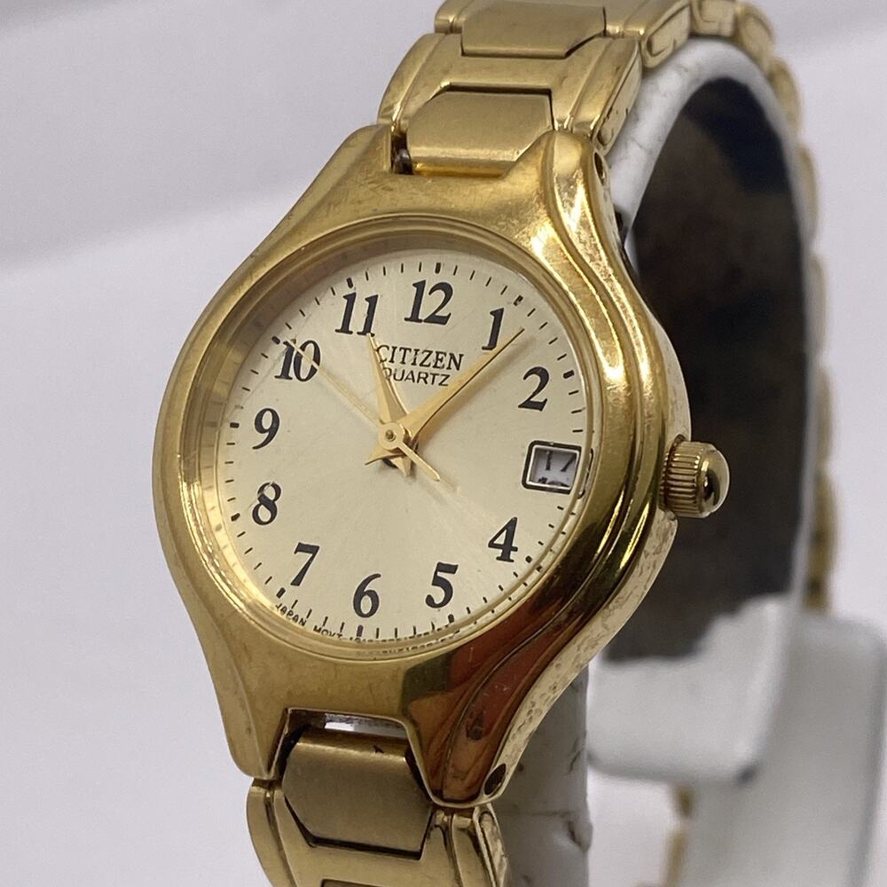 Vintage Citizen Womens Gold Tone Watch Works New Battery